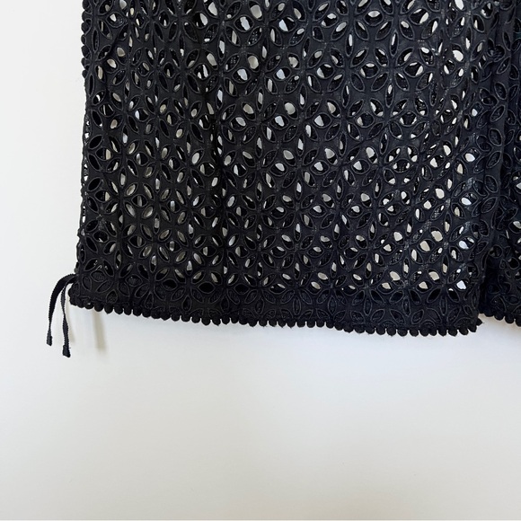 Wolford black sheer cotton eyelet cutout beach jumpsuit romper - Picture 8 of 10